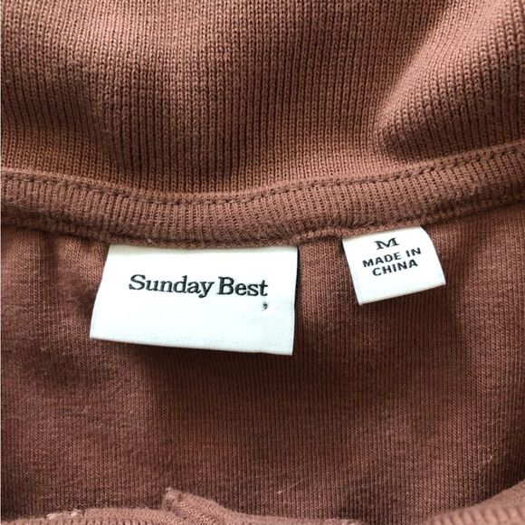 Aritzia Sunday Best Audio Top Cropped Polo Shirt in Epicurean Brown Size M - Picture 6 of 11